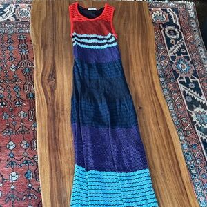 Parker Vibrant Red and Blue Maxi Dress